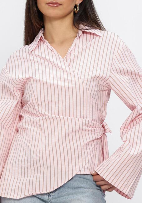 Roze NEO NOIR Blouses TIFUNA STRIPE WRAP SHIR - large