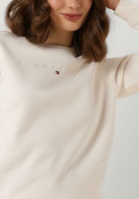 Witte TOMMY JEANS Trui TJW REG TONAL LINEAR CREW - large