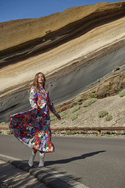 Multi COLOURFUL REBEL Maxi jurk VIANNE BIG FLOWER MAXI DRESS - large