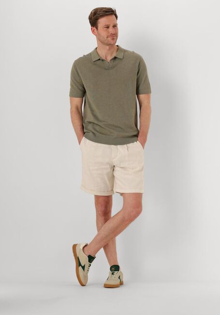 Olijf SELECTED HOMME Polo SLHMATTIS SS KNIT SUN OPEN POLO NOOS - large
