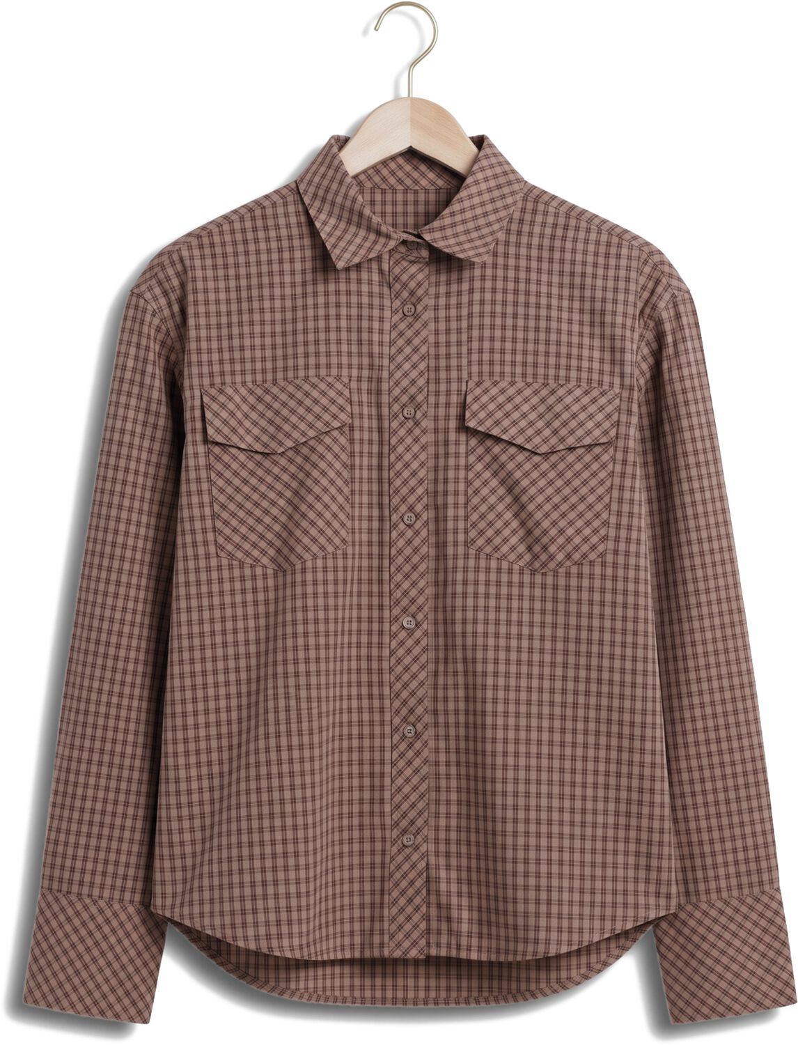 NOTRE-V Dames Blouses Nv-isabe Mini Check Bruin
