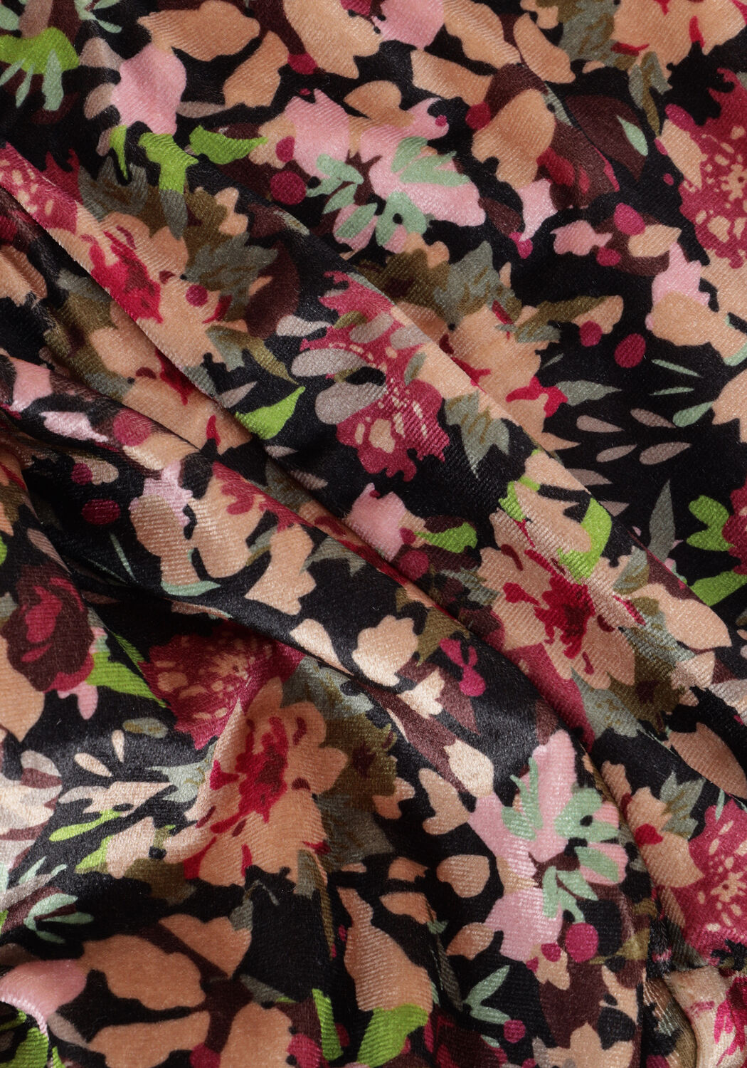 Paarse COLOURFUL REBEL Flared broek JOLIE FLOWER VELVET FLARE PANTS - large