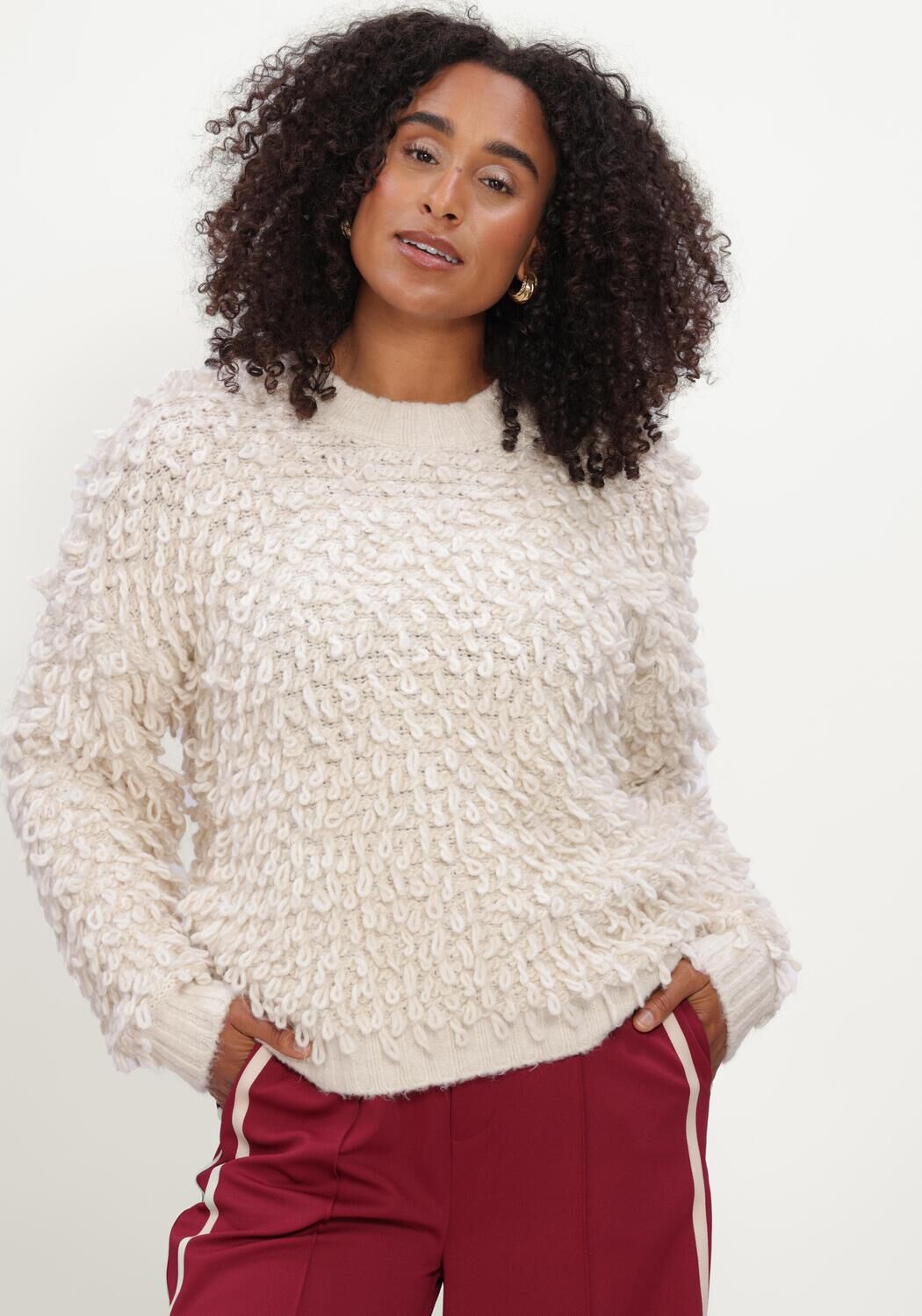 Gebroken wit POM AMSTERDAM Trui NAOMI IVORY - large