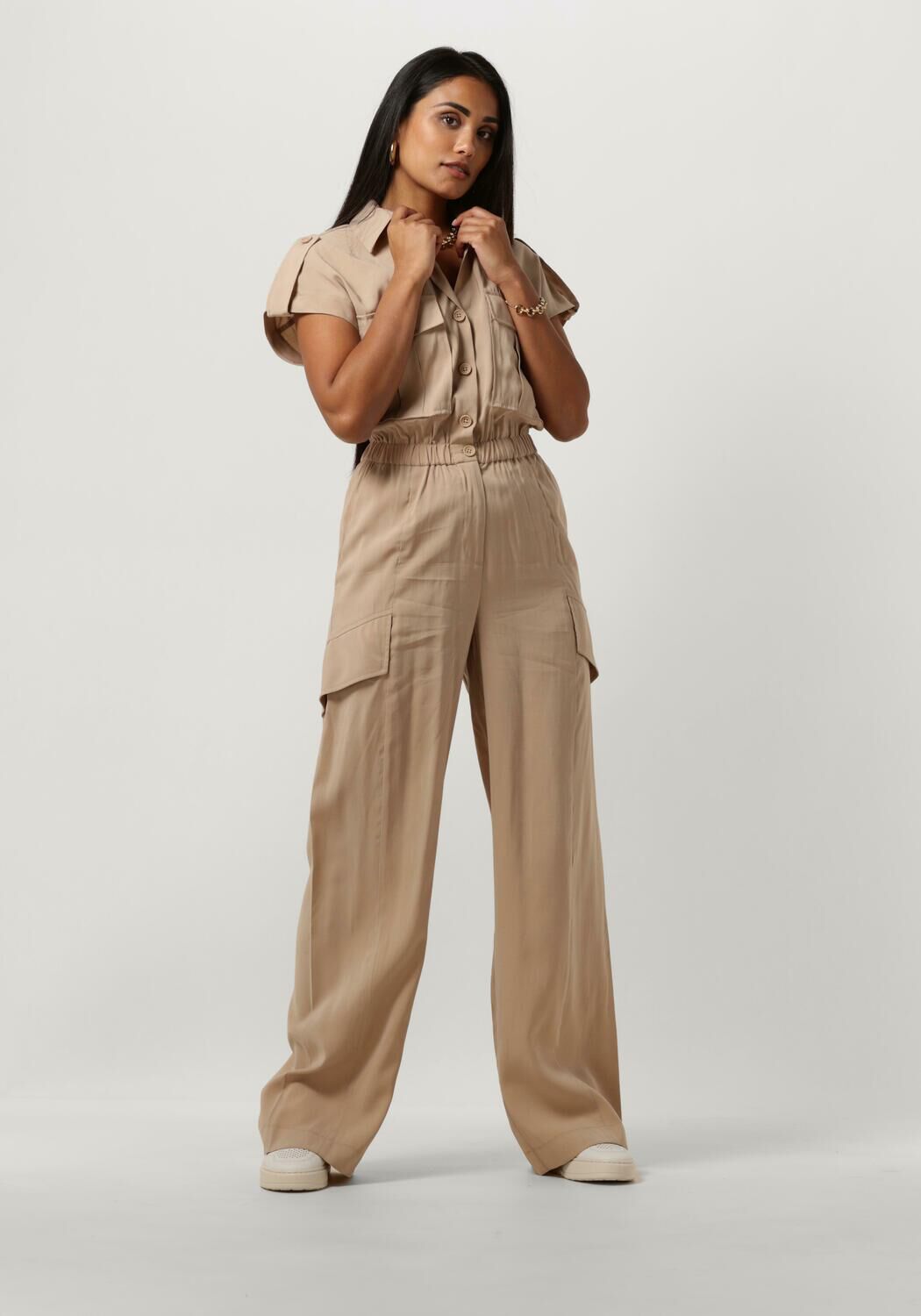 ACCESS Dames Jumpsuits Jumpsuit With Pockets And Tabs Zand
