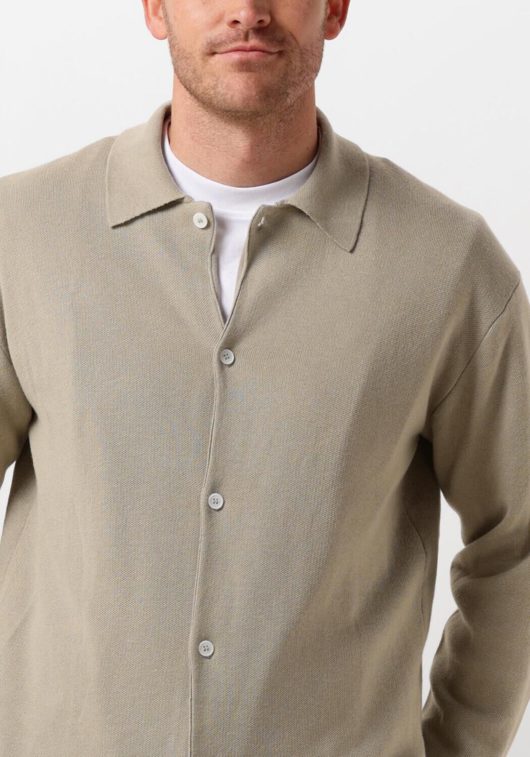 WOODBIRD Heren Overhemden Wbkrents Base Knit Beige