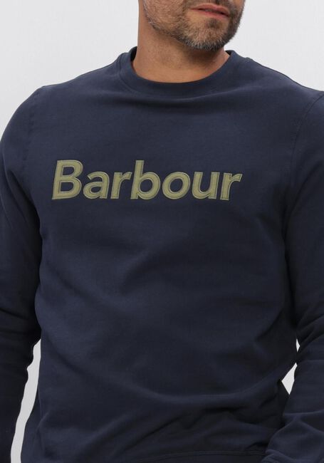 Donkerblauwe BARBOUR Sweater PIQUE APPLIQUE CREW - large