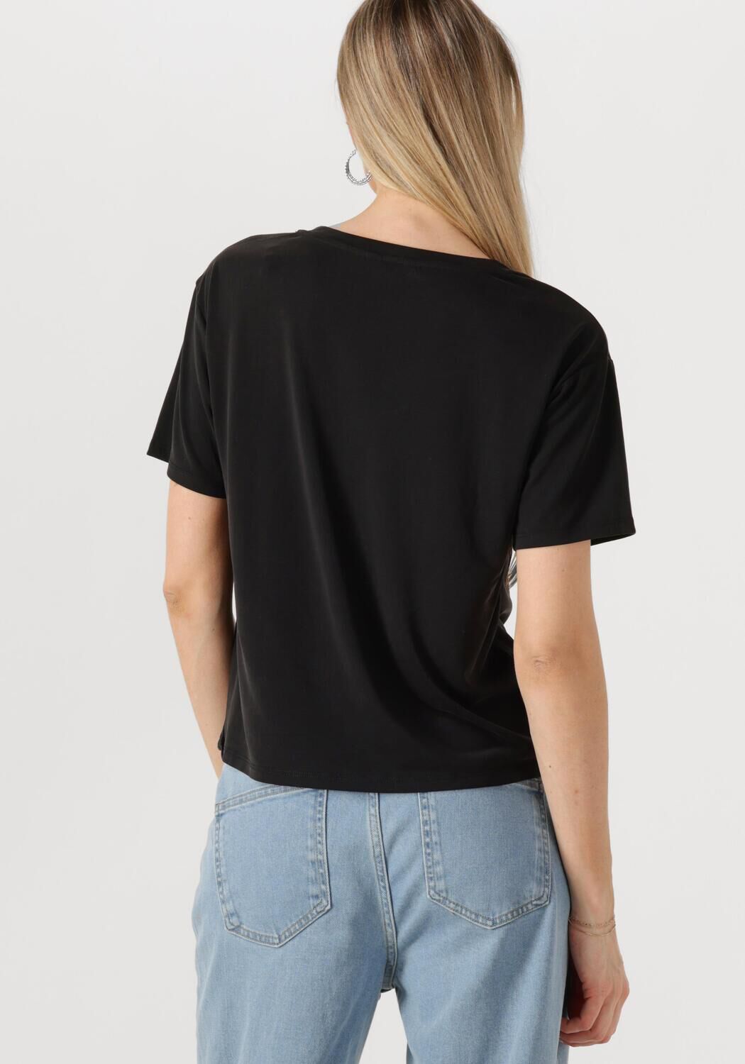 OBJECT Dames Tops & T-shirts Objannie Re S s V-neck Top Zwart