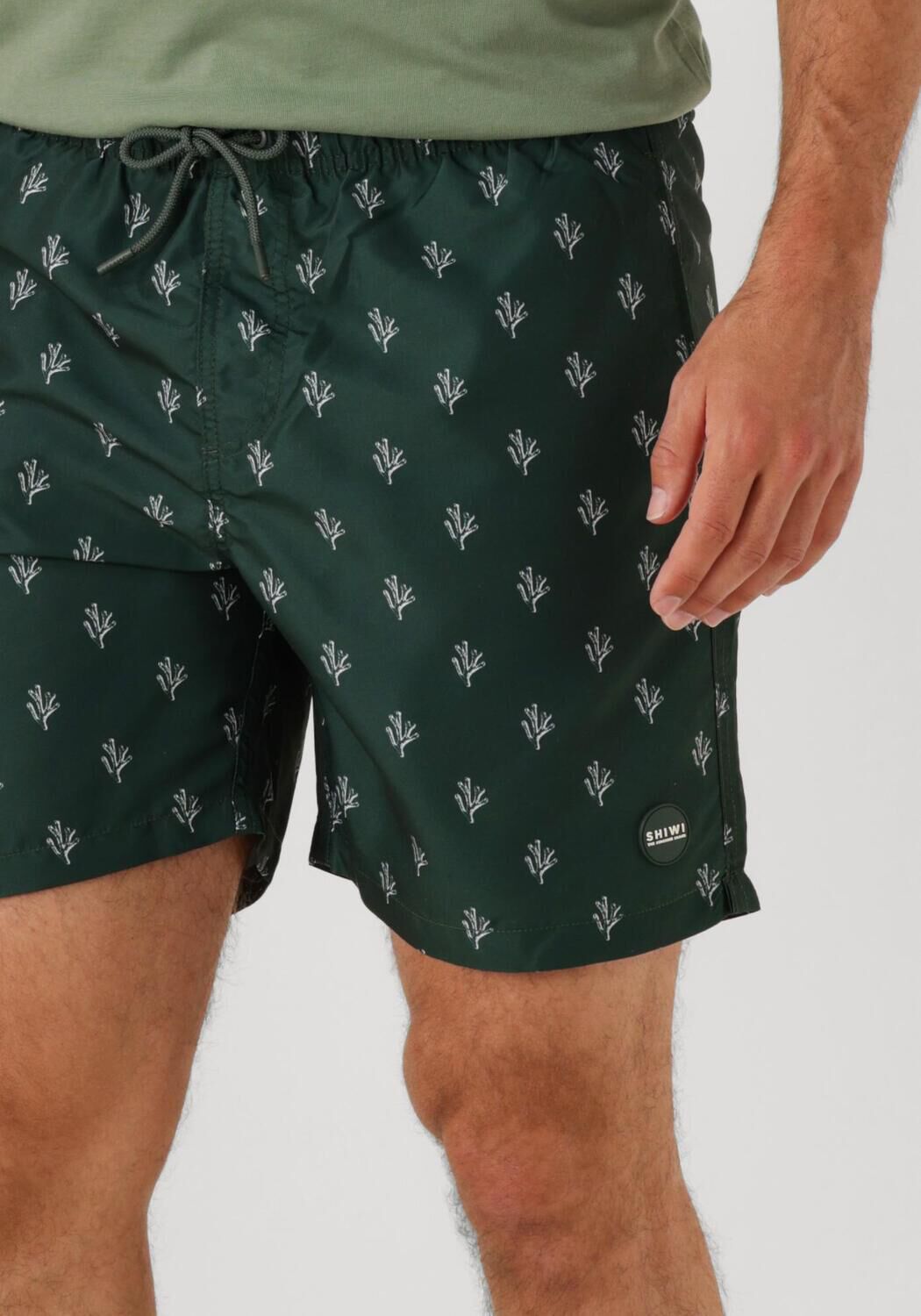 SHIWI Heren Zwembroeken Men Mike Swim Shorts 7 Inch Sketched Coral Groen