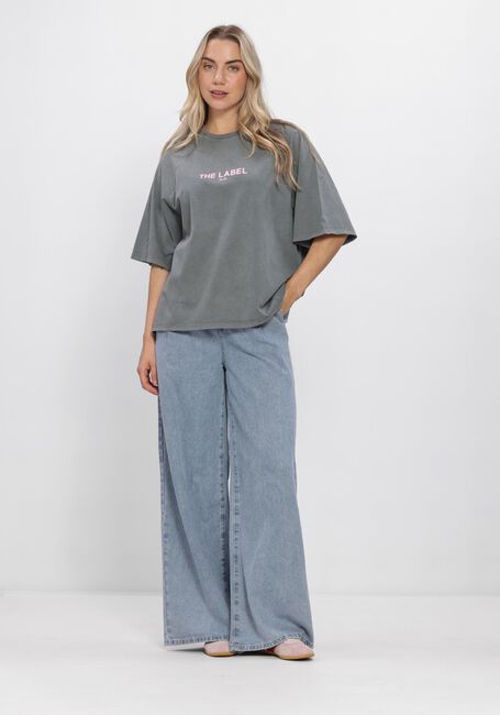 Lichtgrijze ALIX THE LABEL T-shirt LADIES KNITTED RAGLAN T-SHIRT - large