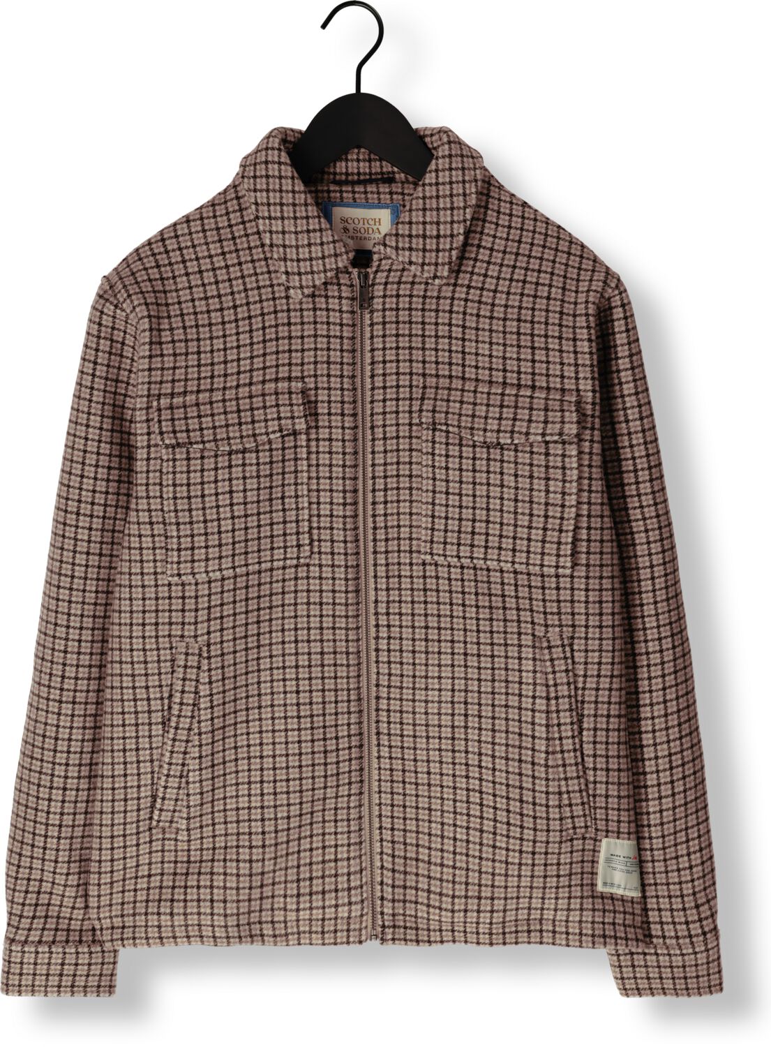 SCOTCH & SODA Heren Jassen Wool Blend Zip-thru Overshirt Beige