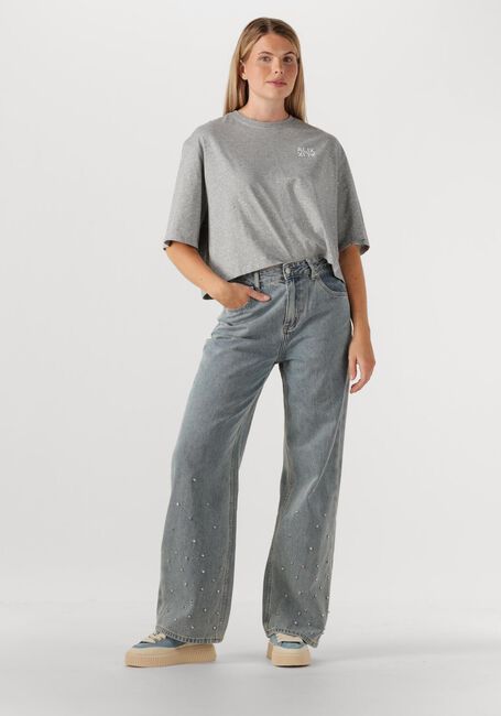 Grijze ALIX THE LABEL Blouses LADIES KNITTED STUDDED T-SHIRTS - large