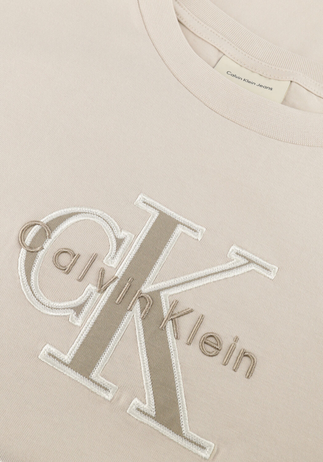 Zand CALVIN KLEIN T-shirt SS 16S ELEVATED MONOLOGO TEE - large