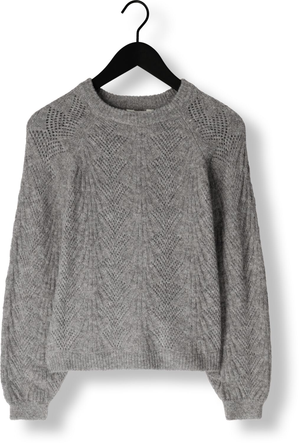 OBJECT Dames Truien & Vesten Objflora Re L s Knit Pullover Grijs