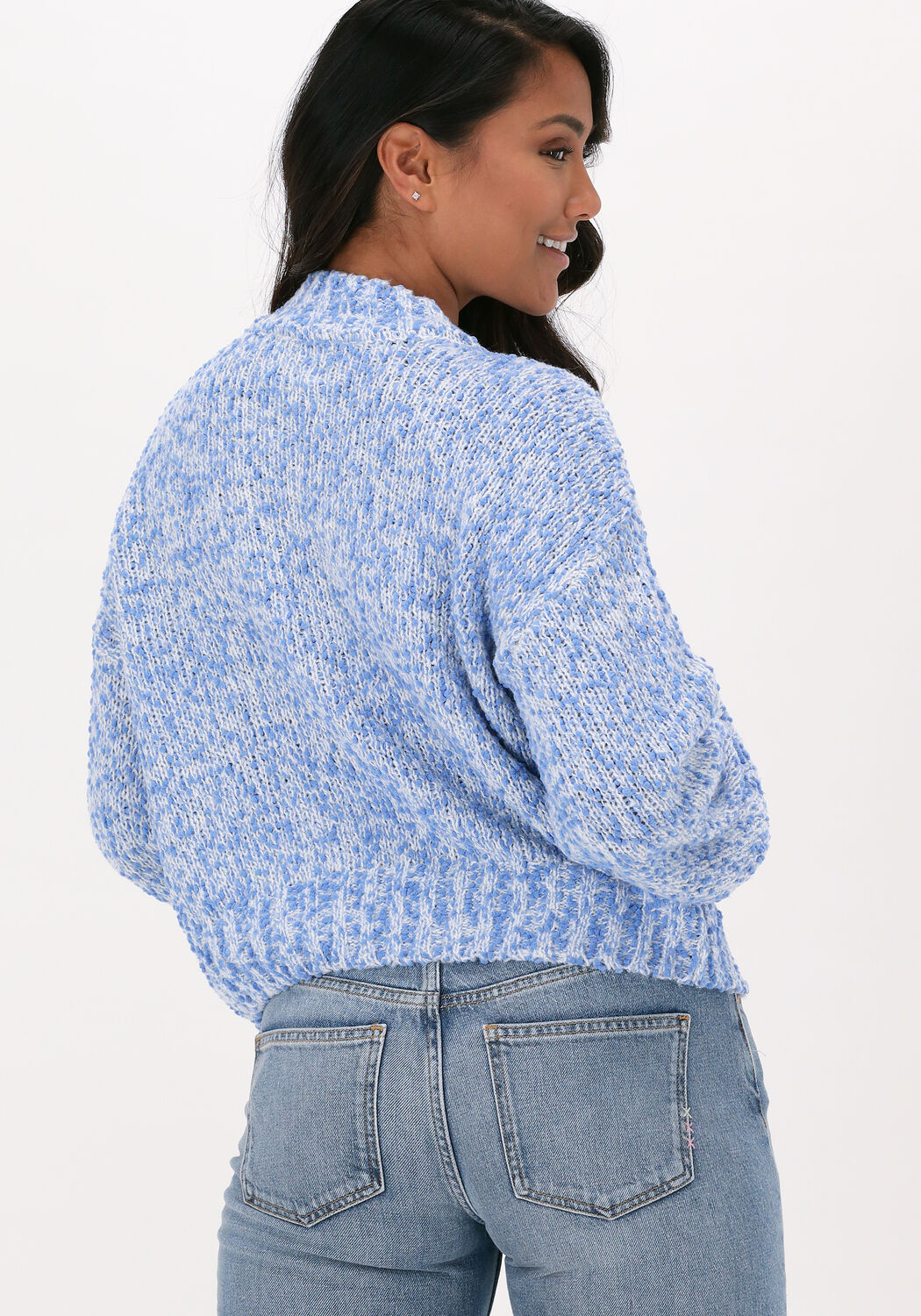blauwe scotch soda trui relaxed fit cred neck boucle s