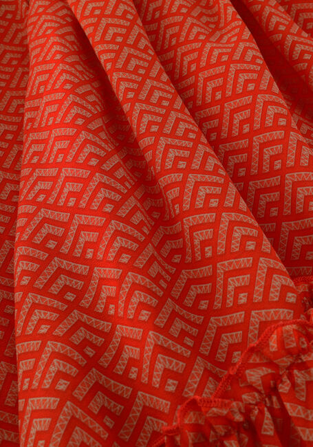 Oranje COLOURFUL REBEL Midi jurk EMBLA SMALL GEO BALLOON SLEEVE MIDI DRESS - large