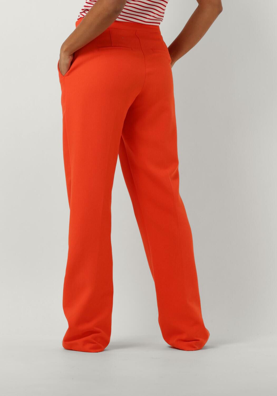 JANSEN AMSTERDAM Dames Broeken Wq417 Woven Wide Long Pants Oranje
