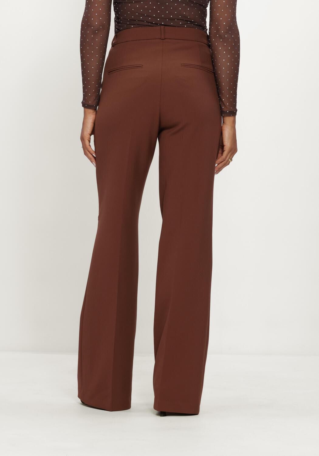 CAMBIO Dames Broeken Famous Wool Substitute Double Bruin