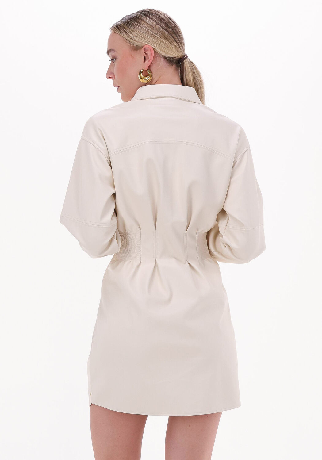 Beige leren deals jurk