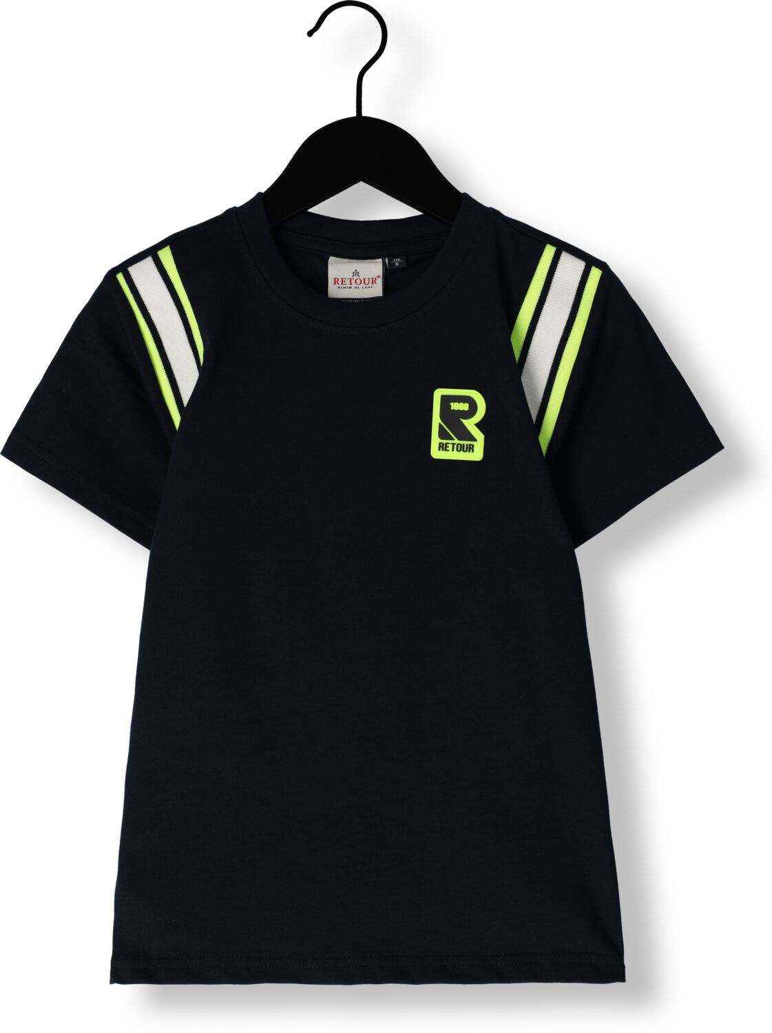 Retour Jeans T-shirt Rico donkerblauw wit Jongens Katoen Ronde hals Meerkleurig 146 152