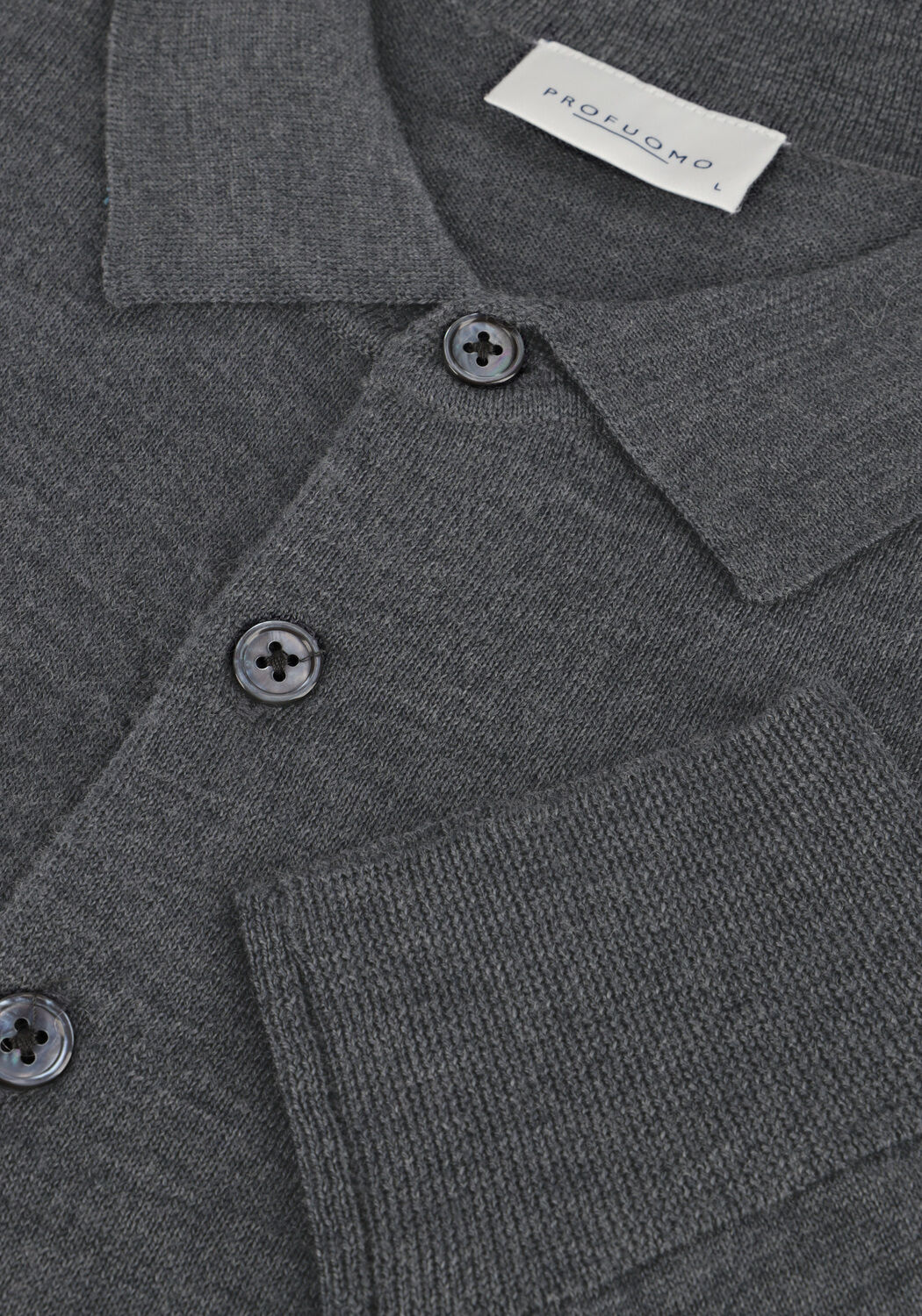 Grijze PROFUOMO Polo POLO LONG SLEEVE - large