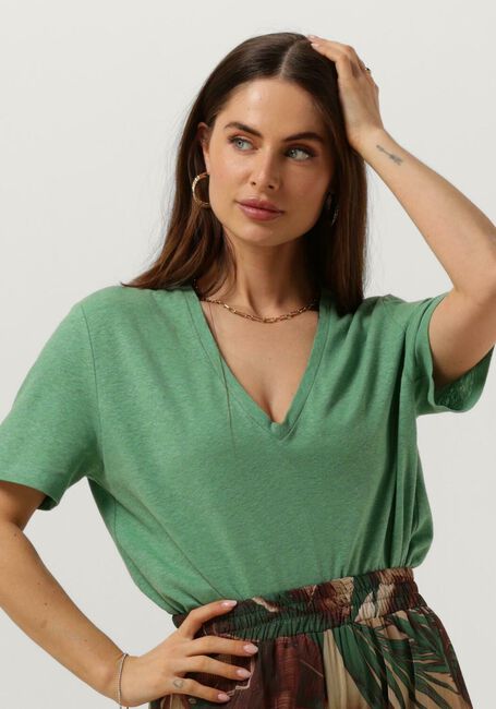 Groene ACCESS Top SHORT-SLEEVE V BLOUSE - large