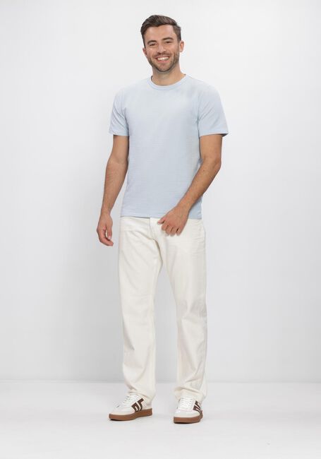 Blauwe SELECTED MEN Polo / T-shirt SLHSANDER SEERSUCKER SS O-NECK  TEE - large