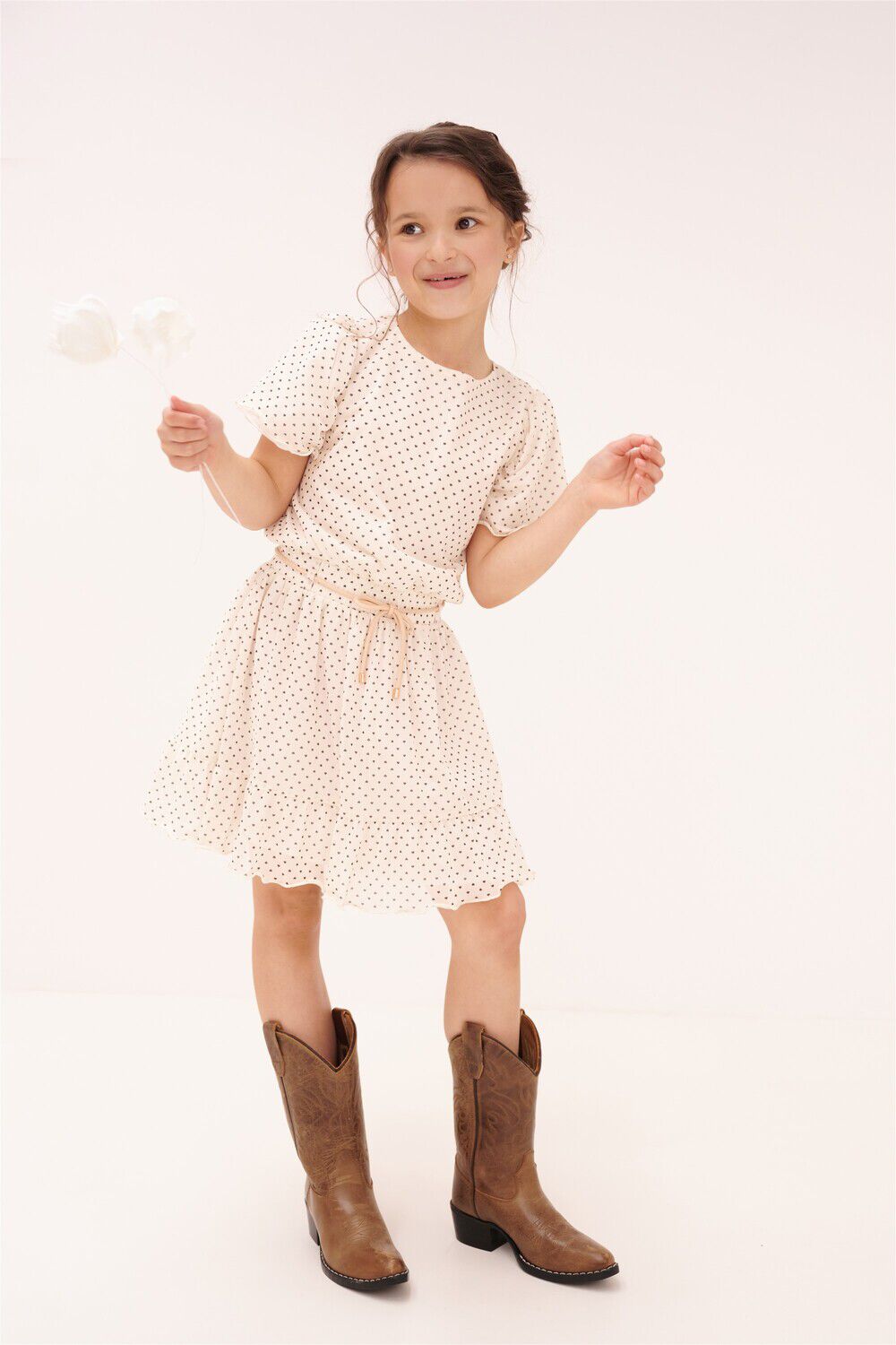 Ecru NONO Mini jurk MIREAL MESH DRESS - large