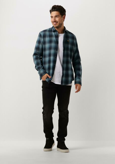 Lichtblauwe PME LEGEND Casual overhemd LONG SLEEVE SHIRT CTN TWILL CHECK - large