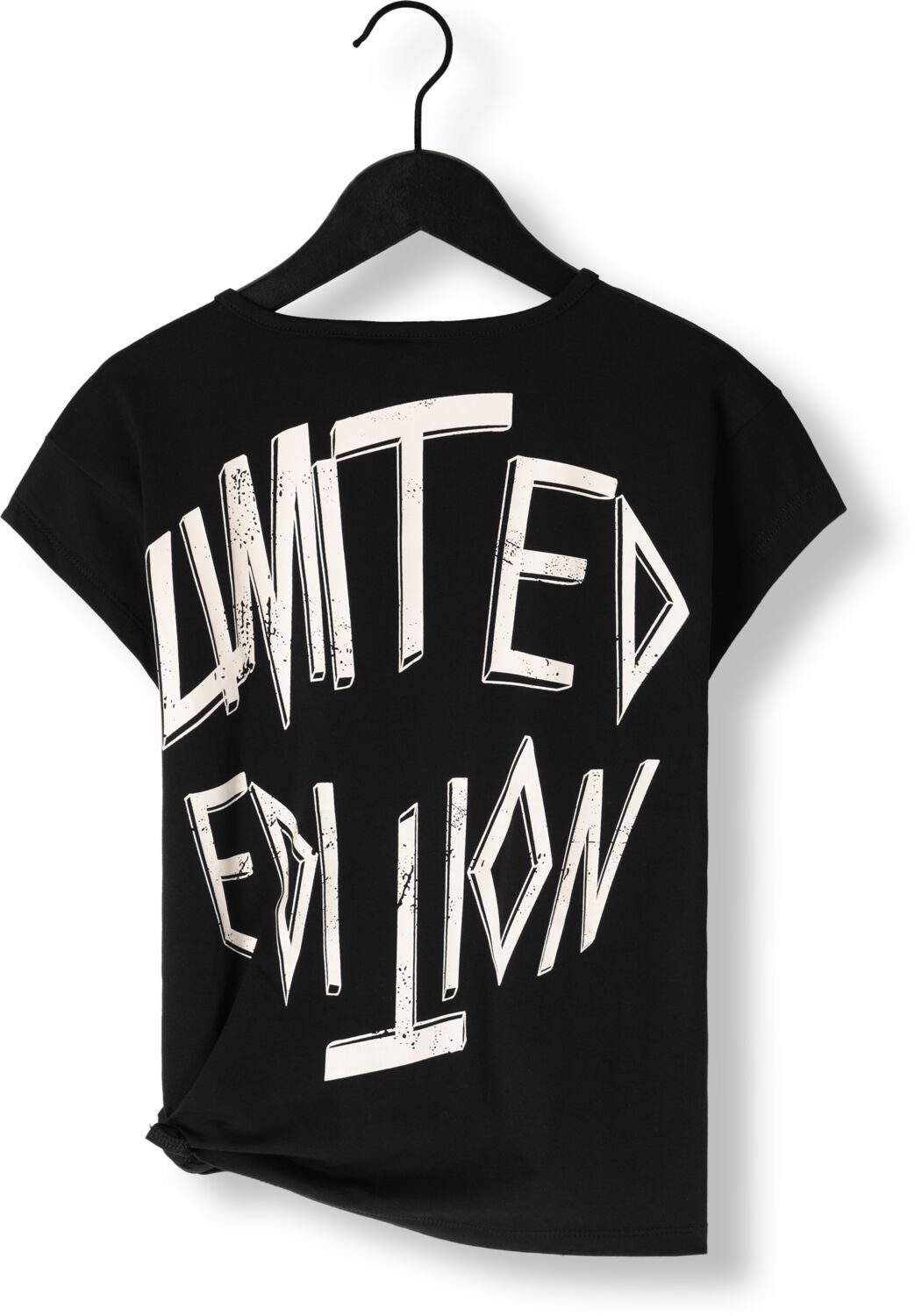 NOBELL Meisjes Tops & T-shirts Kasis Tshirt Big Print At Back With Knot Zwart
