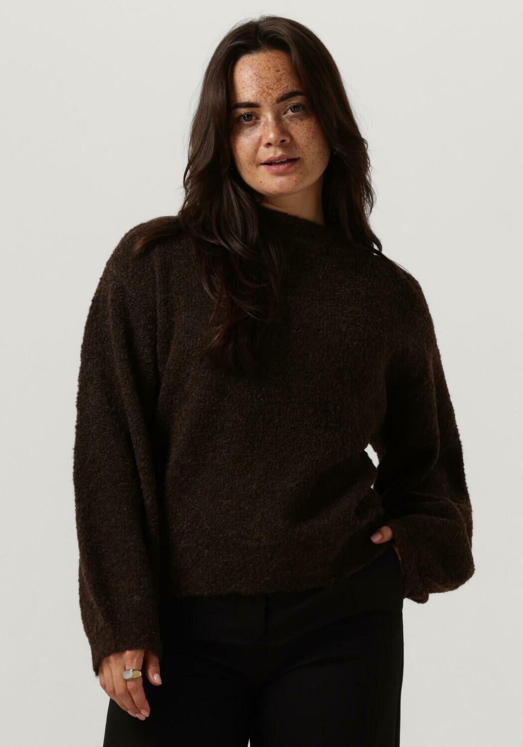 NOTRE-V Dames Truien & Vesten Nv-clarice Boucle Knit Blouse Bruin