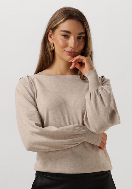 Beige SUMMUM Trui ROUND NECK SWEATER SOFT VISCOSE POLYAMIDE KNIT - large