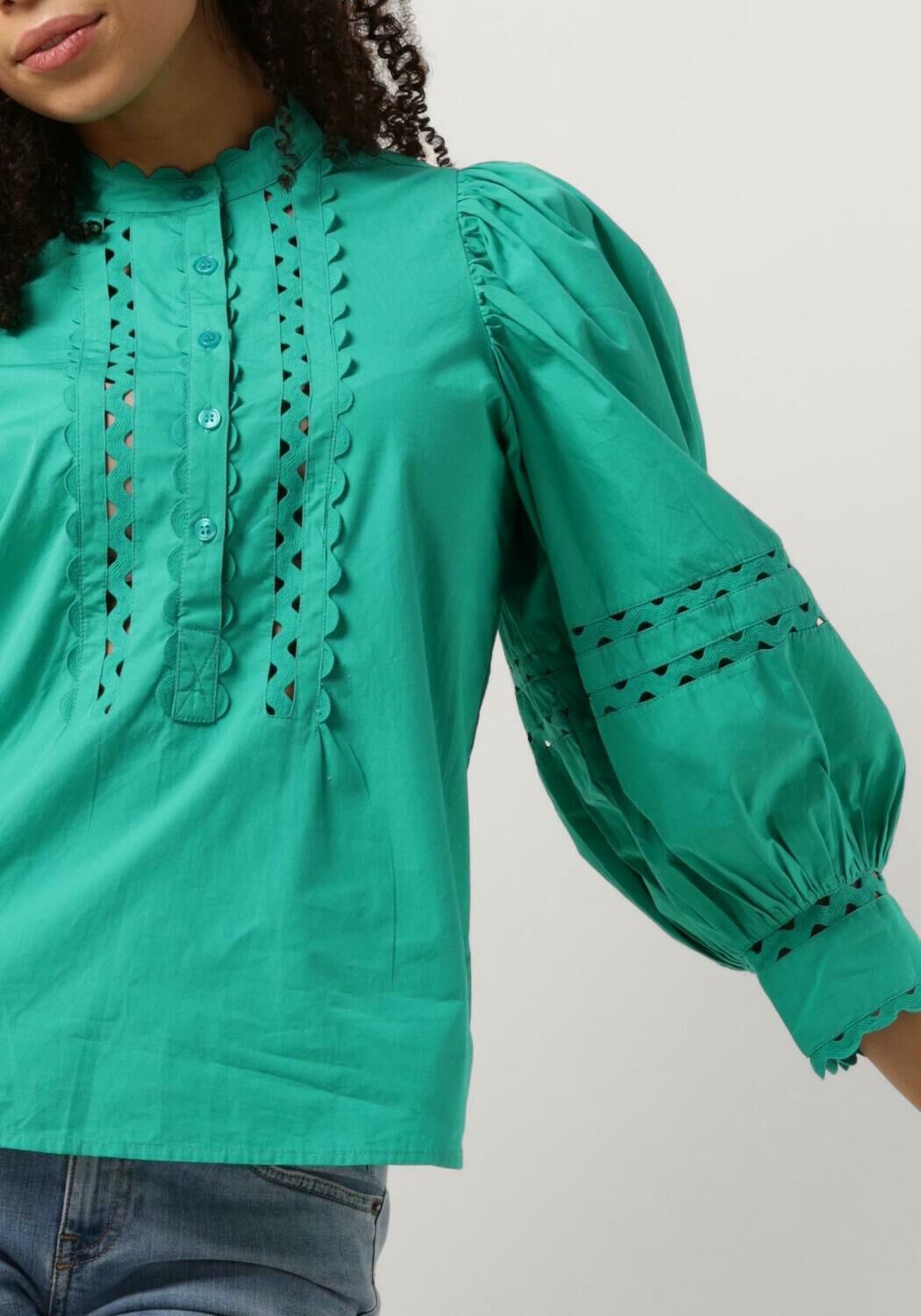 ANTIK BATIK Dames Blouses Rodo Blouse Turquoise