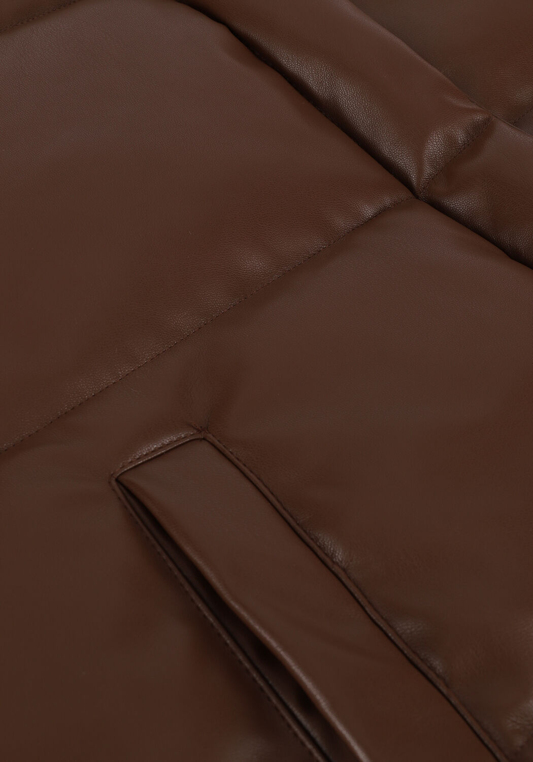 Bruine RIANNE MEIJER x NA-KD Gewatteerde jas PU PADDED JACKET - large