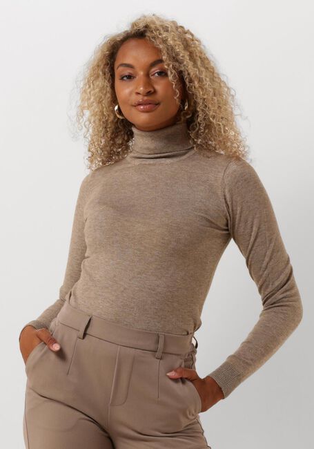 Taupe OBJECT Coltrui OBJTHESS L/S ROLLNECK KNIT PULLOVER - large