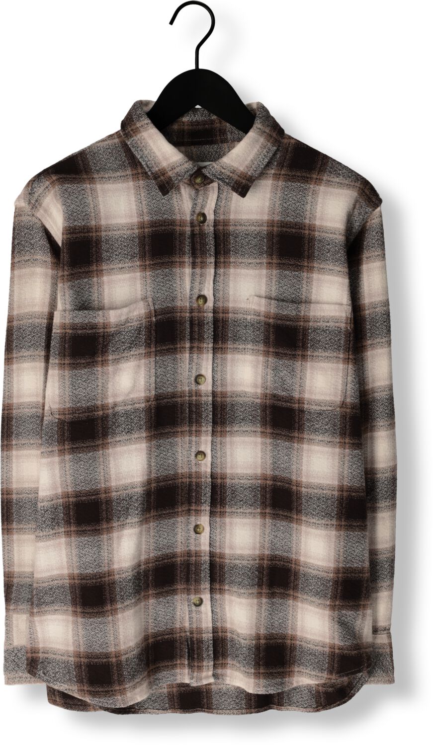 SELECTED HOMME Heren Overhemden Slhregowen-grindle Check Shirt Ls Bruin