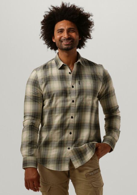 Olijf PME LEGEND Casual overhemd LONG SLEEVE SHIRT CTN YD TWILL CHECK - large