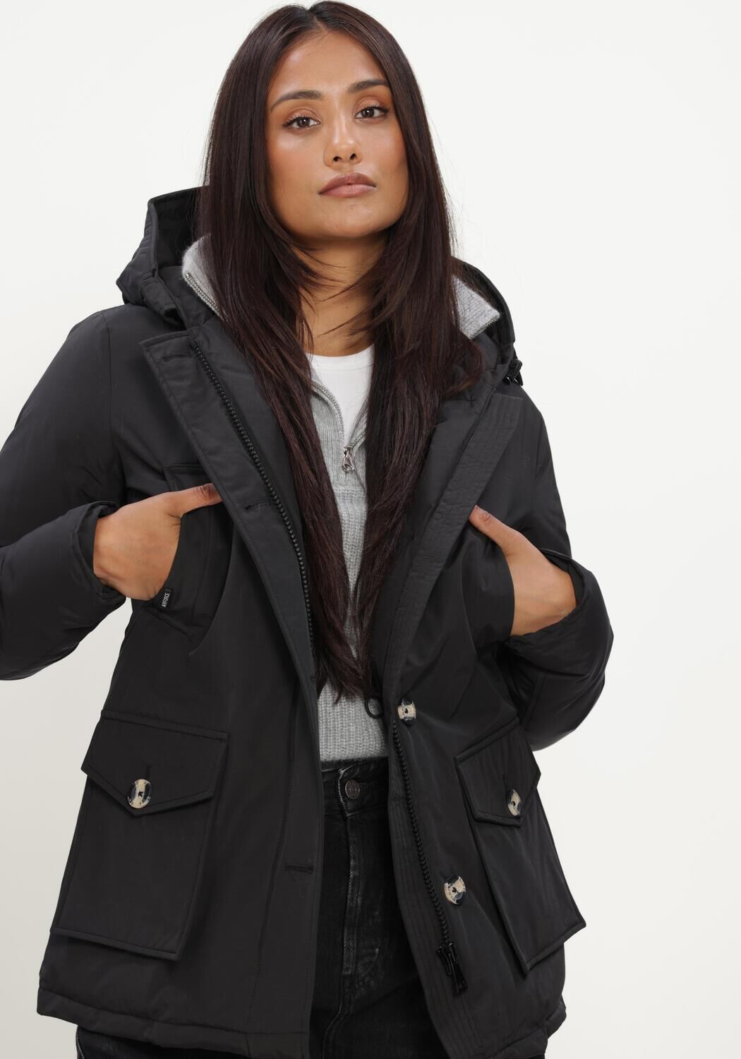 Zwarte AIRFORCE Gewatteerde jas 4 POCKET PARKA - large