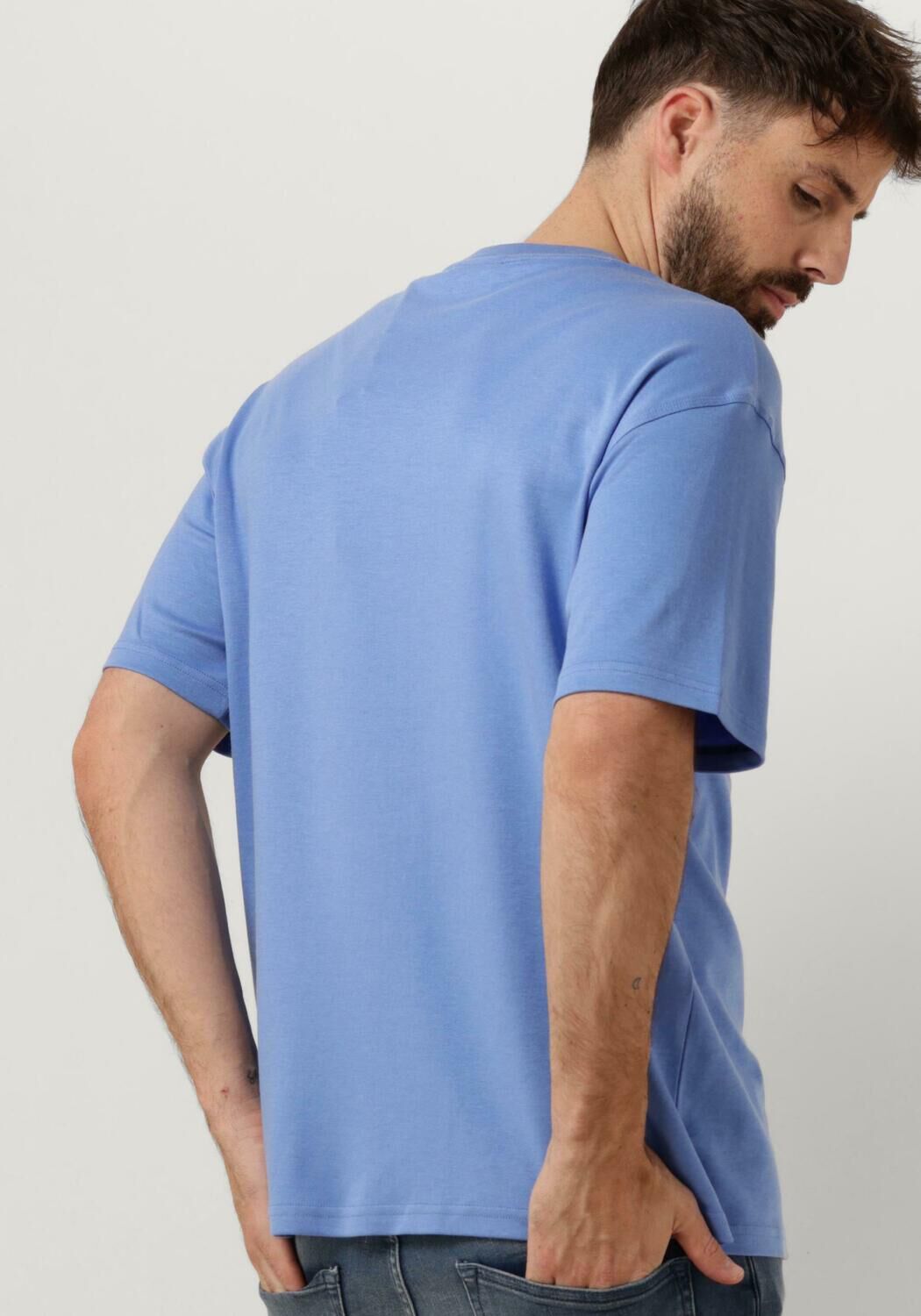 SCOTCH & SODA Heren Polo's & T-shirts Cotton Lyocell Pocket T-shirt Blauw