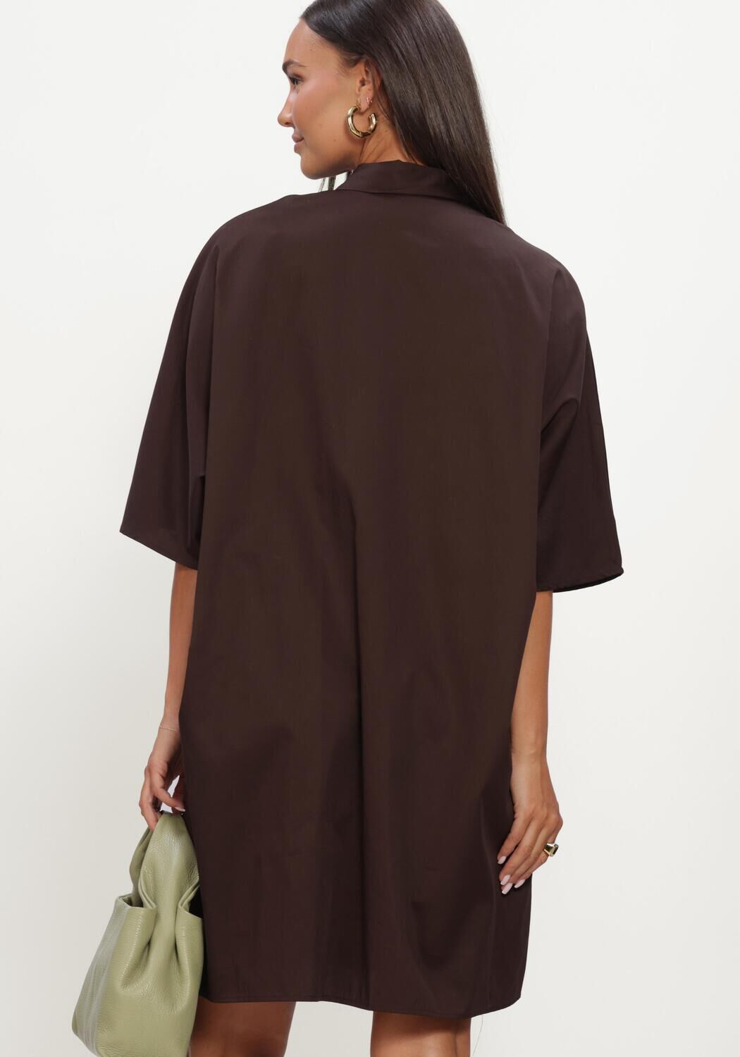 Bruine Y.A.S. Mini jurk YASKAREN 3/4 DRESS - large