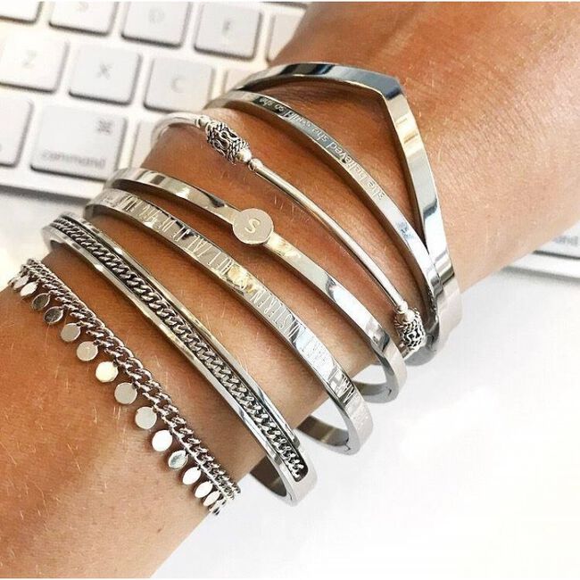 Zilveren MY JEWELLERY Armbanden V BANGLE - large