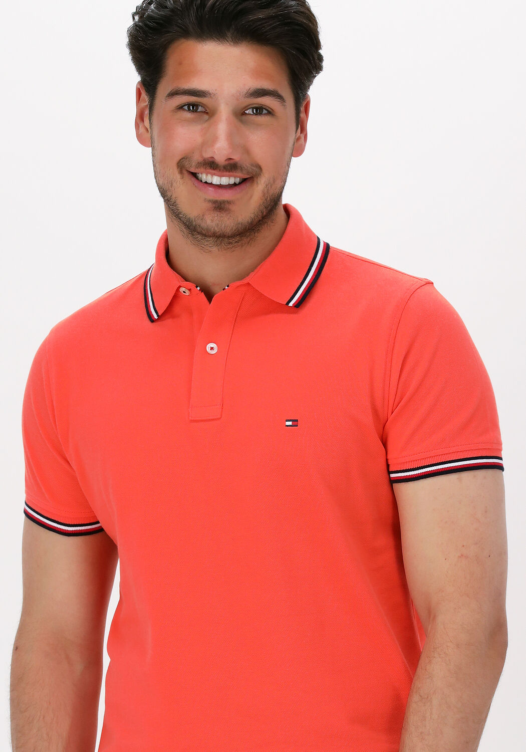 oranje tommy hilfiger polo tommy tipped slim polo