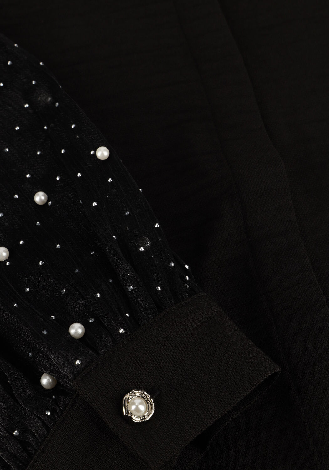 Zwarte AAIKO Blouses PILLAR STRASS PEARL PES 505 - large