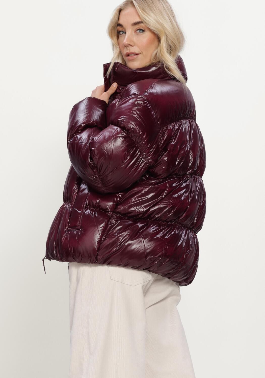 Bordeaux TOMMY JEANS Gewatteerde jas TJW HIGH NECK SHINY PUFFER DOWN - large