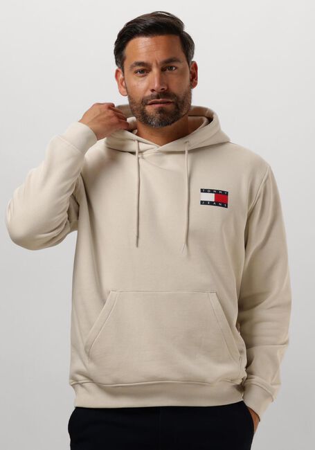 Beige TOMMY JEANS Truien/vesten TJM REG ESSENTIAL FLAG HOOD EXT - large