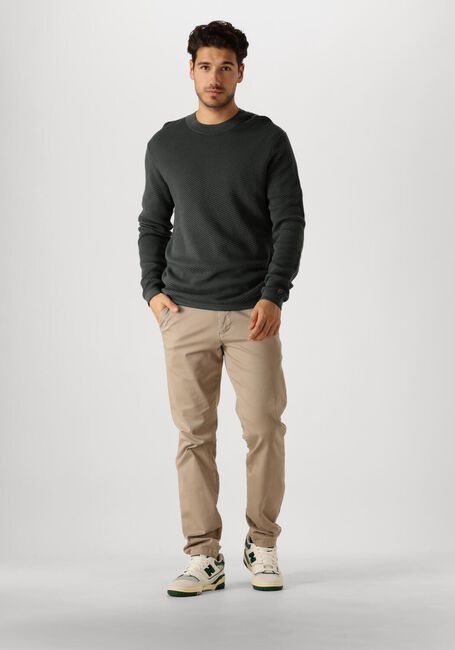 Groene CAST IRON Trui MOCK NECK COTTON MODAL - large