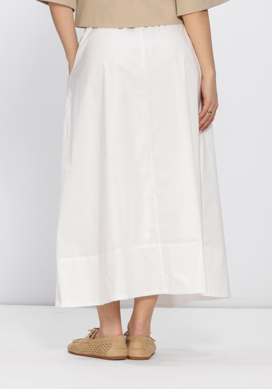 Witte NEO NOIR Midirok YARA LONG POPLIN SKIRT - large