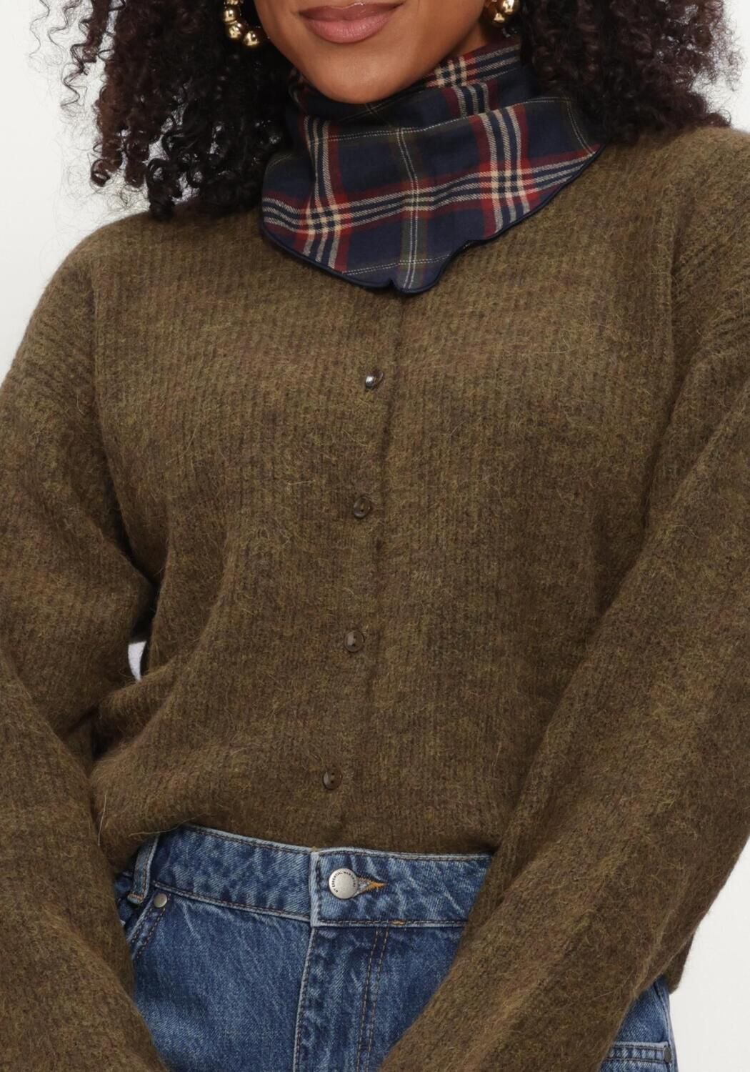 Groene MINUS Vest MSCHRISTA KNIT CARDIGAN - large