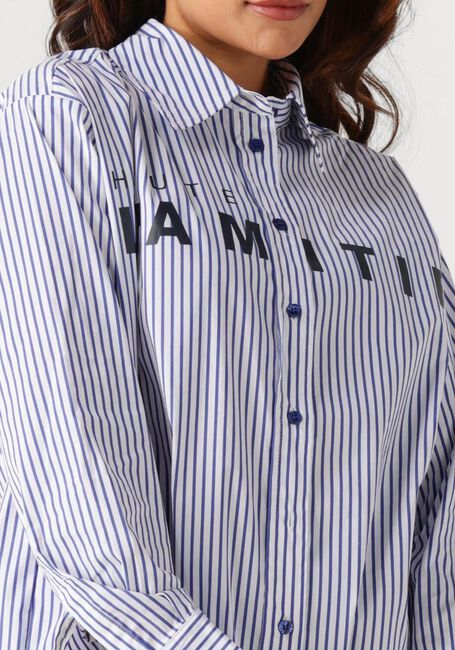 Blauwe HAUTE L'AMITI&Eacute; Blouses STRIPE CHEST LOGO SHIRT - large