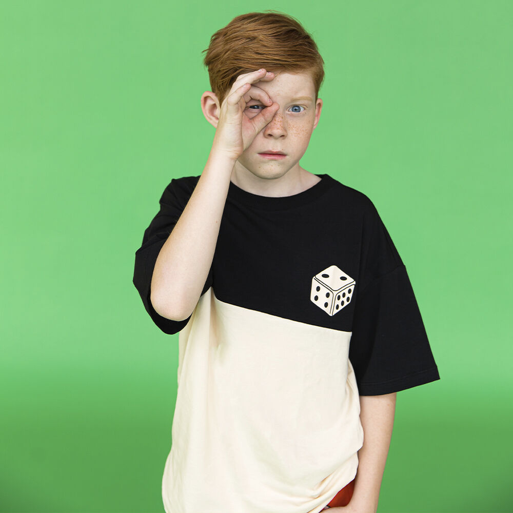 Zwarte CARLIJNQ T-shirt BASIC - OVERSIZED T-SHIRT WITH PRINT - large