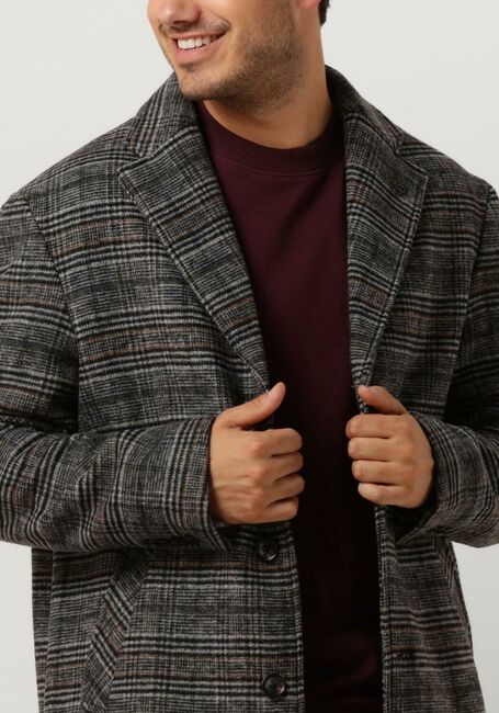 Grijze SCOTCH & SODA Mantel HAIRY BOUCLE OVERCOAT - large